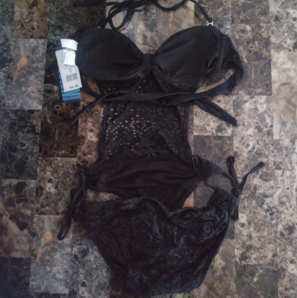 Black one piece bathing suit